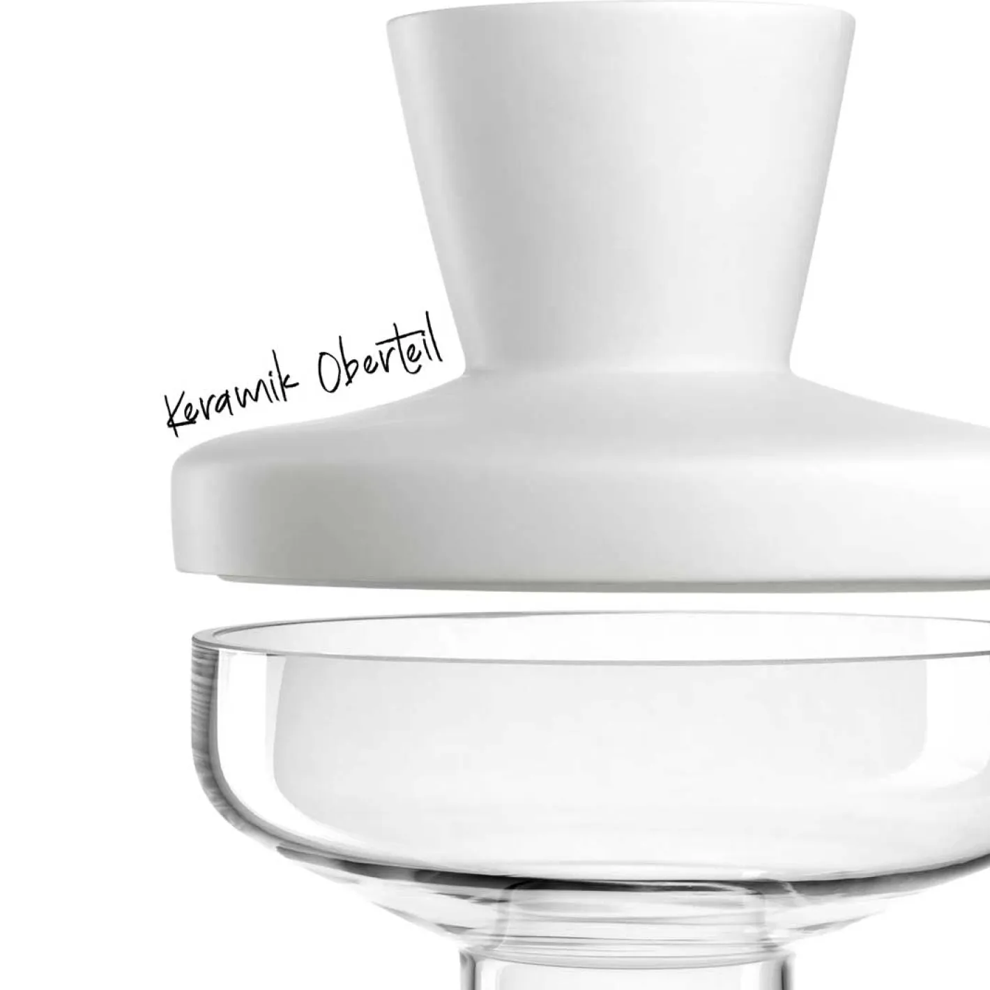 Vase RIVA mit Aufsatz 36 cm weiß*LEONARDO New