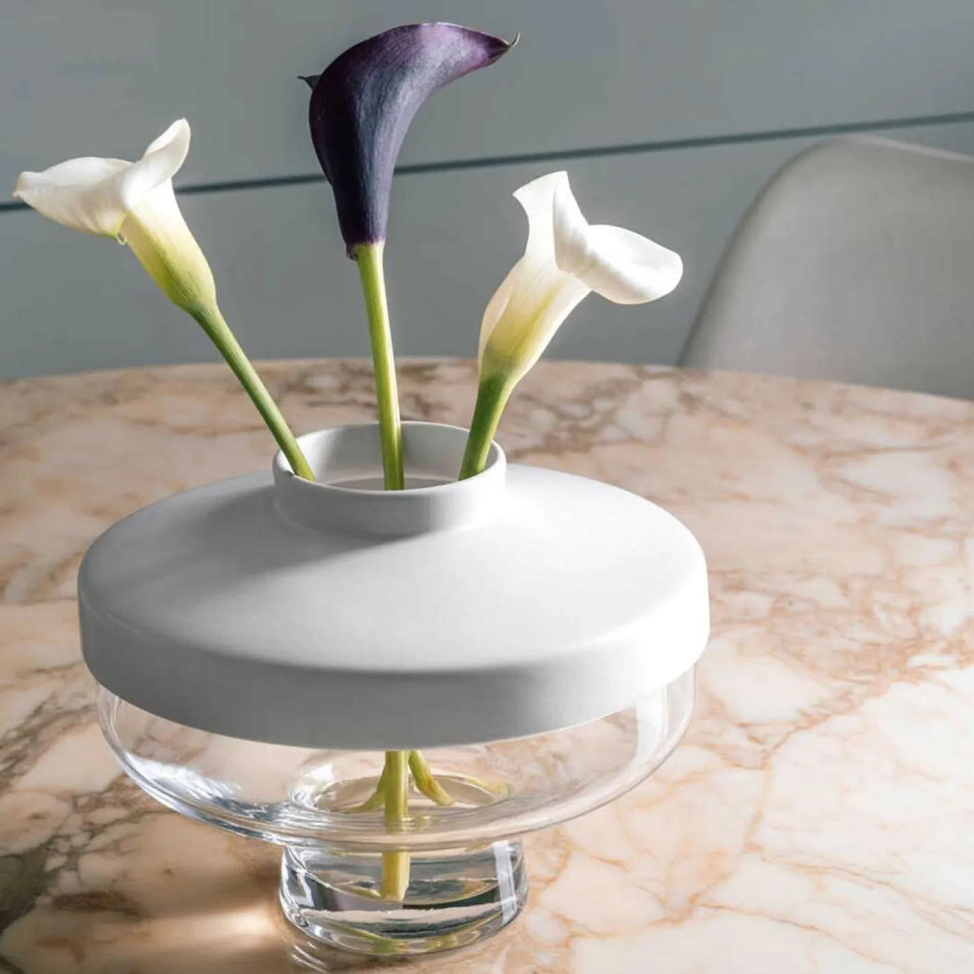 Vase RIVA mit Aufsatz 17 cm weiß*LEONARDO Outlet