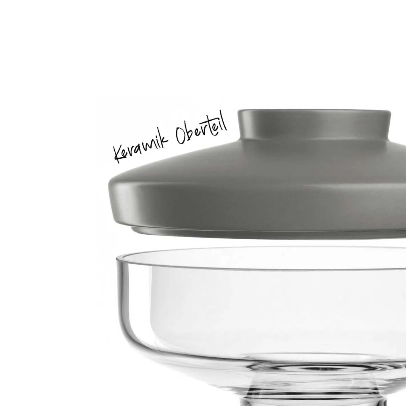 Vase RIVA mit Aufsatz 22 cm grau*LEONARDO Sale