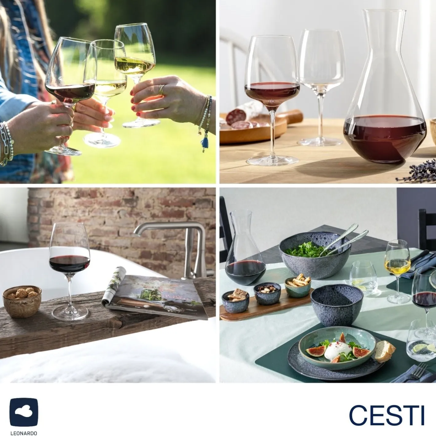 Weinset CESTI 3-teilig + Poliertuch*LEONARDO