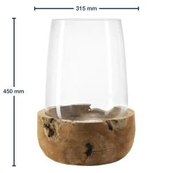 Windlicht TERRA 45 cm mit Teaksockel*LEONARDO Clearance