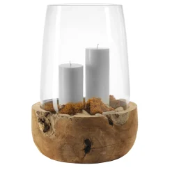 Windlicht TERRA 45 cm mit Teaksockel*LEONARDO Clearance